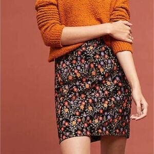 Endless Rose Embroidered Velvet Floral Mini Skirt